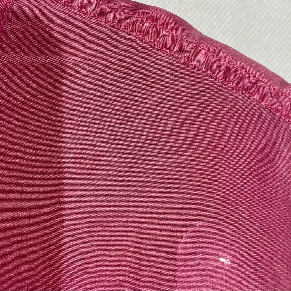 The Limited 100% Silk Pink Button Down Long Sleeve Blouse Medium - Picture 11 of 11